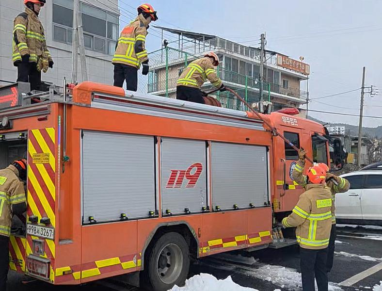 무주소방서 산불진압장비 사용법 숙달 훈련