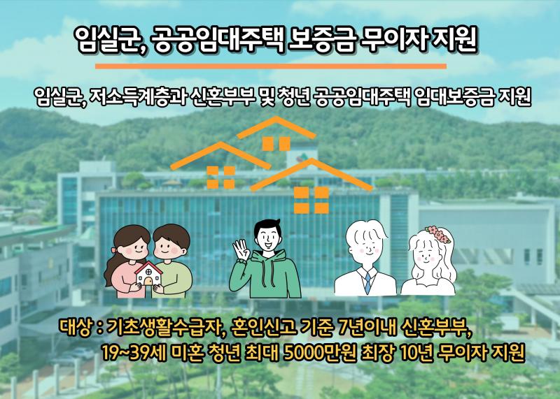 임실군, 공공임대주택 보증금 무이자 지원…주거 안정 본격화