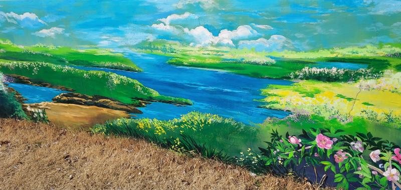 국승신 한국화가가 그린 완주 '비비낙안 카페' 벽화