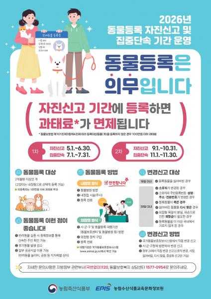 김제시, 반련동물 미등록시 과태료 60만원