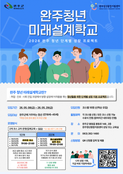 완주군, 단계별 성장 지원 프로그램 통해 청년 진로 설정 돕기나서