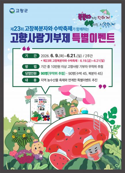 고창군, 고향사랑기부제 특별이벤트