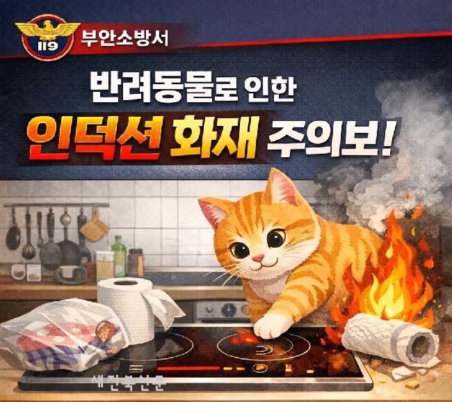 부안소방서, 반려동물 인덕션 화재 주의 당부
